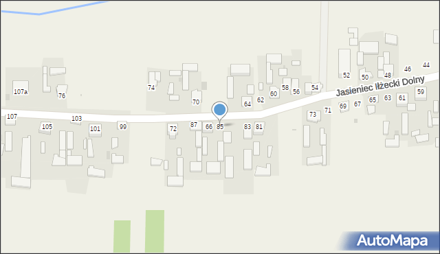 Jasieniec Iłżecki Dolny, Jasieniec Iłżecki Dolny, 85, mapa Jasieniec Iłżecki Dolny