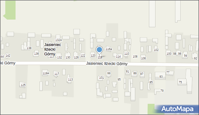 Jasieniec Iłżecki Górny, Jasieniec Iłżecki Górny, 118, mapa Jasieniec Iłżecki Górny