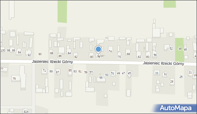 Jasieniec Iłżecki Górny, Jasieniec Iłżecki Górny, 76, mapa Jasieniec Iłżecki Górny