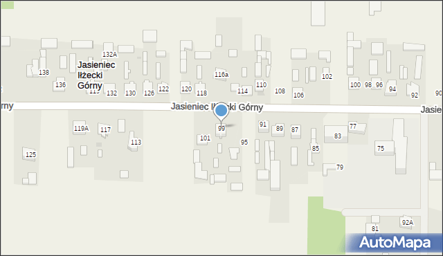 Jasieniec Iłżecki Górny, Jasieniec Iłżecki Górny, 99, mapa Jasieniec Iłżecki Górny