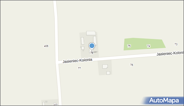 Jasieniec-Kolonia, Jasieniec-Kolonia, 78, mapa Jasieniec-Kolonia