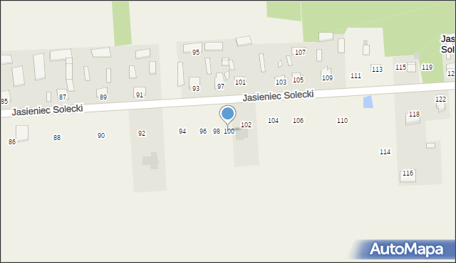 Jasieniec Solecki, Jasieniec Solecki, 100, mapa Jasieniec Solecki