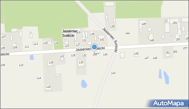 Jasieniec Solecki, Jasieniec Solecki, 136, mapa Jasieniec Solecki