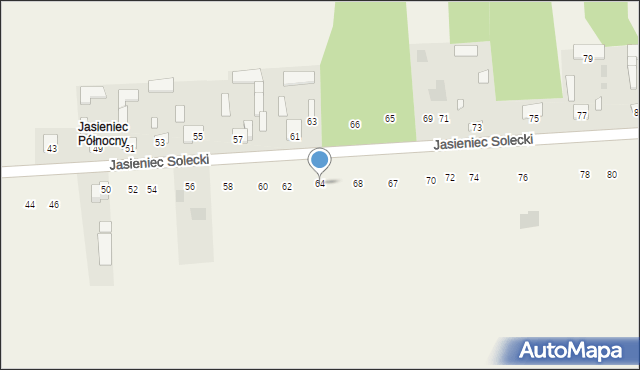 Jasieniec Solecki, Jasieniec Solecki, 64, mapa Jasieniec Solecki