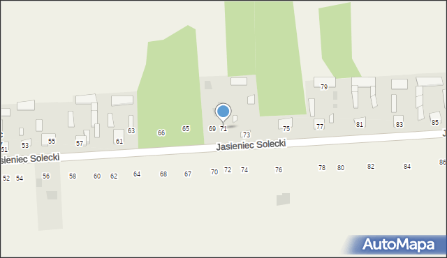 Jasieniec Solecki, Jasieniec Solecki, 71, mapa Jasieniec Solecki