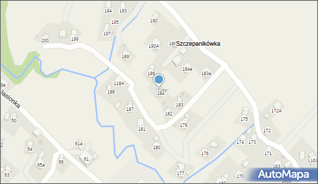 Jasionka, Jasionka, 185, mapa Jasionka