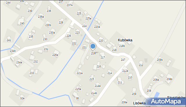 Jasionka, Jasionka, 219, mapa Jasionka