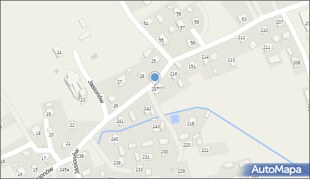 Jasionów, Jasionów, 217, mapa Jasionów