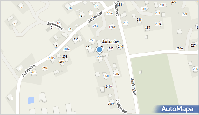 Jasionów, Jasionów, 251, mapa Jasionów