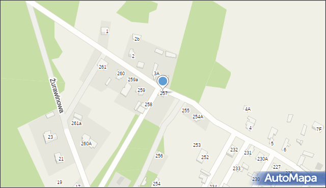 Jasiorówka, Jasiorówka, 257, mapa Jasiorówka