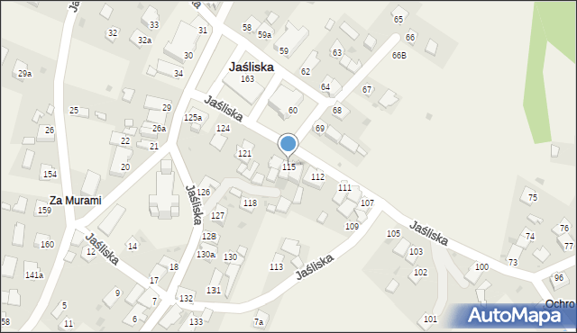 Jaśliska, Jaśliska, 115, mapa Jaśliska