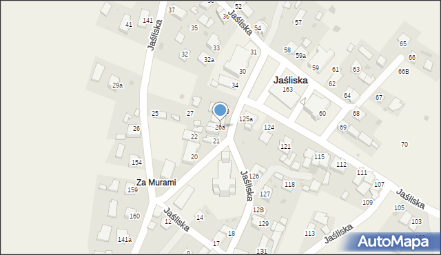 Jaśliska, Jaśliska, 26a, mapa Jaśliska