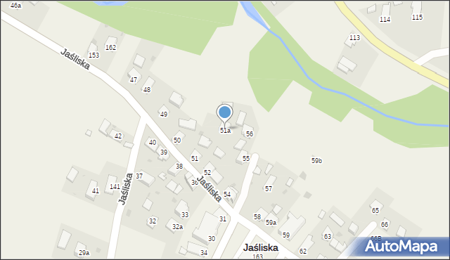 Jaśliska, Jaśliska, 51a, mapa Jaśliska