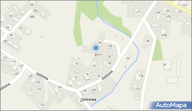 Jaśliska, Jaśliska, 83, mapa Jaśliska