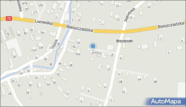 Jasło, Jagodowa, 17, mapa Jasła