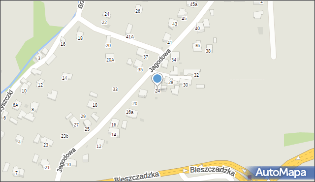 Jasło, Jagodowa, 24, mapa Jasła