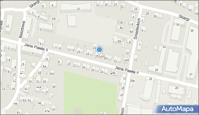 Jasło, Jana Pawła II, 27, mapa Jasła