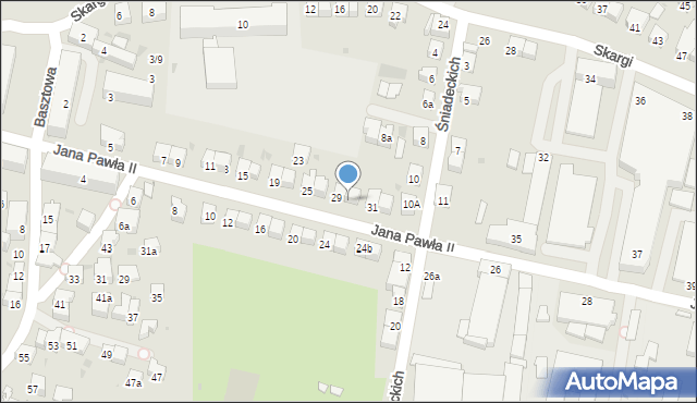 Jasło, Jana Pawła II, 29a, mapa Jasła