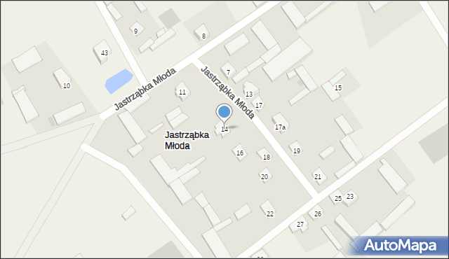 Jastrząbka Młoda, Jastrząbka Młoda, 14, mapa Jastrząbka Młoda