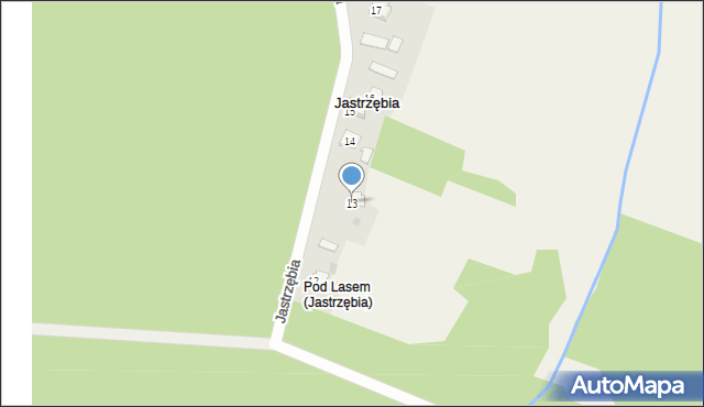 Jastrzębia, Jastrzębia, 13, mapa Jastrzębia