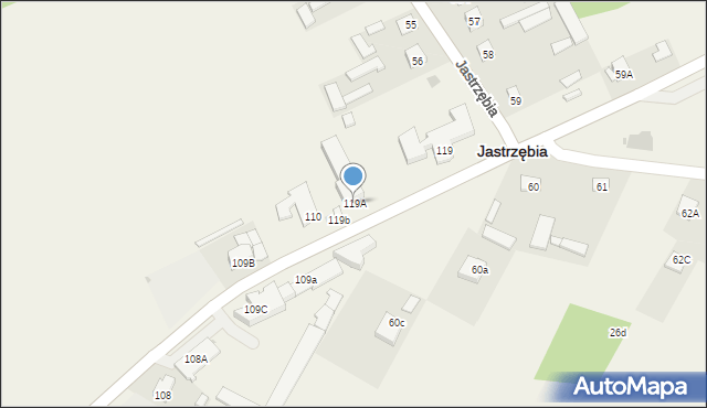 Jastrzębia, Jastrzębia, 119A, mapa Jastrzębia