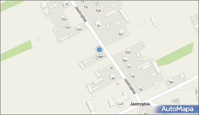 Jastrzębia, Jastrzębia, 54B, mapa Jastrzębia