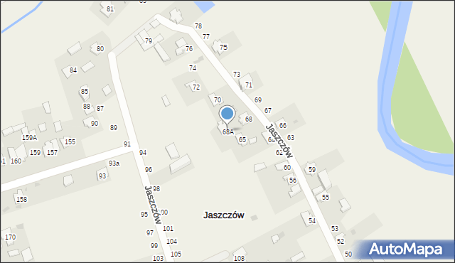 Jaszczów, Jaszczów, 68A, mapa Jaszczów