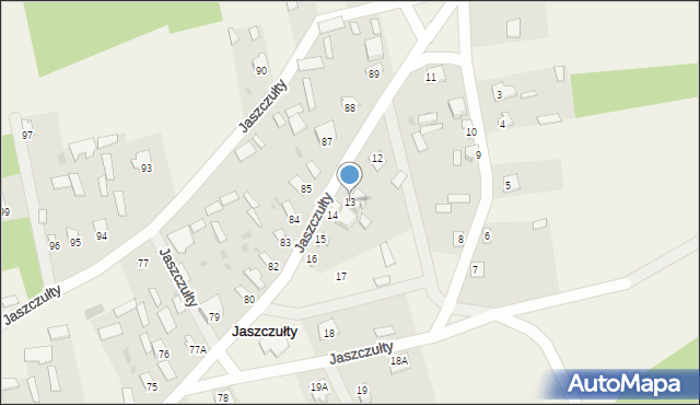 Jaszczułty, Jaszczułty, 13, mapa Jaszczułty