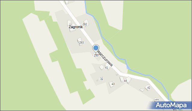 Jaszczurowa, Jaszczurowa, 250, mapa Jaszczurowa