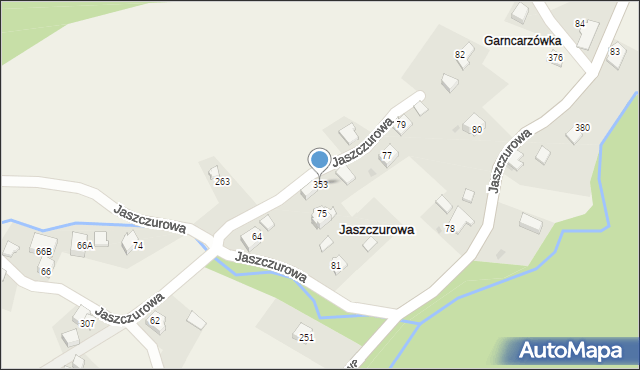 Jaszczurowa, Jaszczurowa, 353, mapa Jaszczurowa