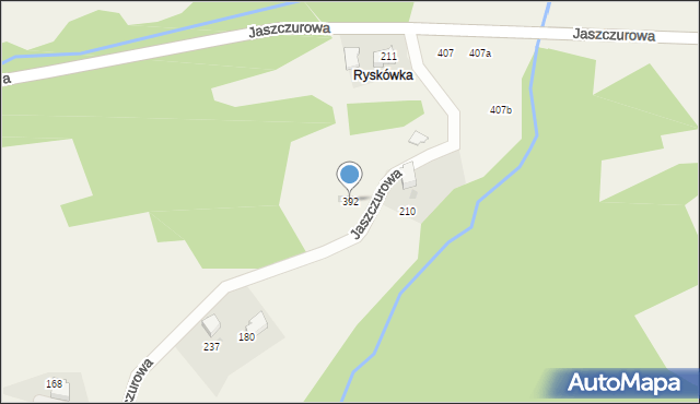 Jaszczurowa, Jaszczurowa, 392, mapa Jaszczurowa