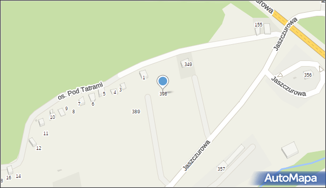 Jaszczurowa, Jaszczurowa, 398, mapa Jaszczurowa
