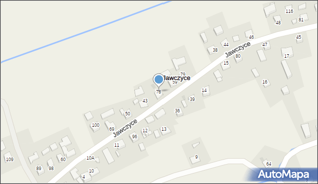 Jawczyce, Jawczyce, 78, mapa Jawczyce