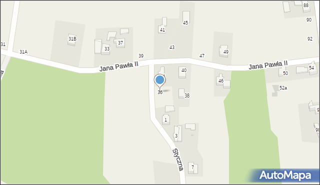 Jawiszowice, Jana Pawła II, 36, mapa Jawiszowice