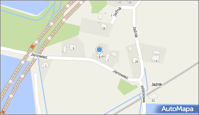 Jawiszowice, Janowiec, 4, mapa Jawiszowice
