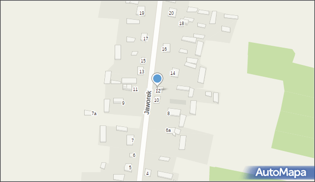 Jaworek, Jaworek, 12, mapa Jaworek