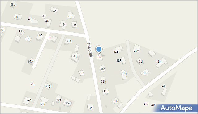 Jaworek, Jaworek, 31d, mapa Jaworek
