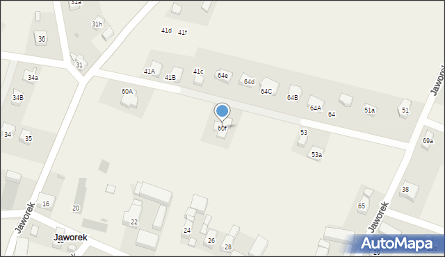 Jaworek, Jaworek, 60f, mapa Jaworek