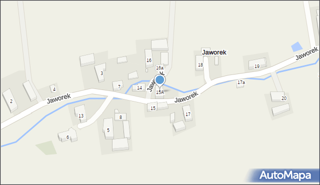 Jaworek, Jaworek, 15A, mapa Jaworek