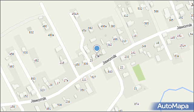 Jawornik, Jawornik, 23a, mapa Jawornik
