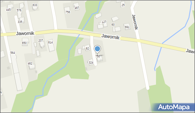 Jawornik, Jawornik, 750, mapa Jawornik