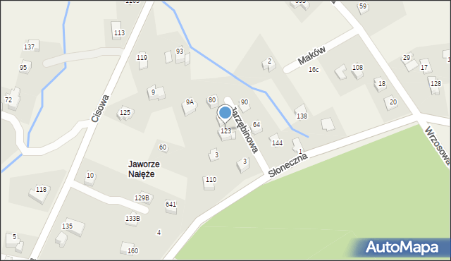 Jaworze, Jarzębinowa, 123, mapa Jaworze