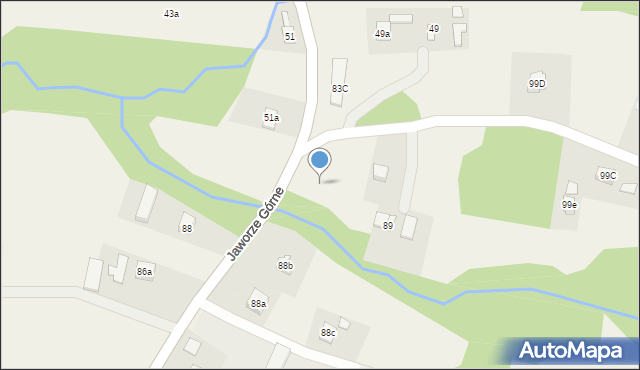 Jaworze Górne, Jaworze Górne, 89a, mapa Jaworze Górne