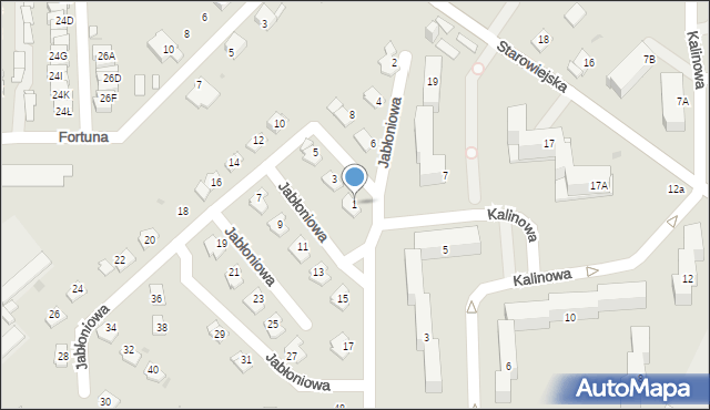 Jaworzno, Jabłoniowa, 1, mapa Jaworzno