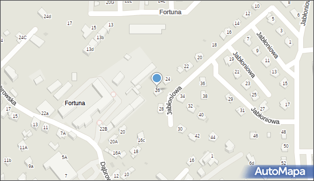 Jaworzno, Jabłoniowa, 26, mapa Jaworzno