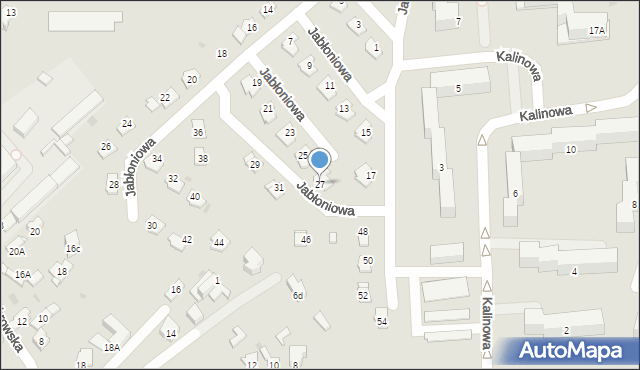 Jaworzno, Jabłoniowa, 27, mapa Jaworzno