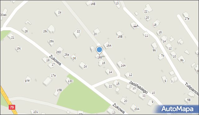 Jaworzno, Jasińskiego Jakuba, gen., 14b, mapa Jaworzno