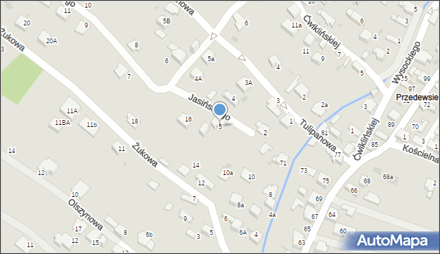 Jaworzno, Jasińskiego Jakuba, gen., 5, mapa Jaworzno