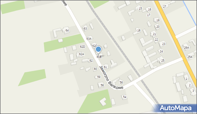 Jaworzno Bankowe, Jaworzno Bankowe, 61B, mapa Jaworzno Bankowe