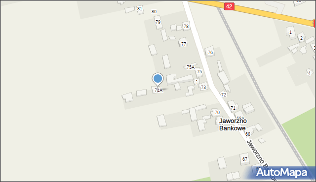 Jaworzno Bankowe, Jaworzno Bankowe, 74A, mapa Jaworzno Bankowe